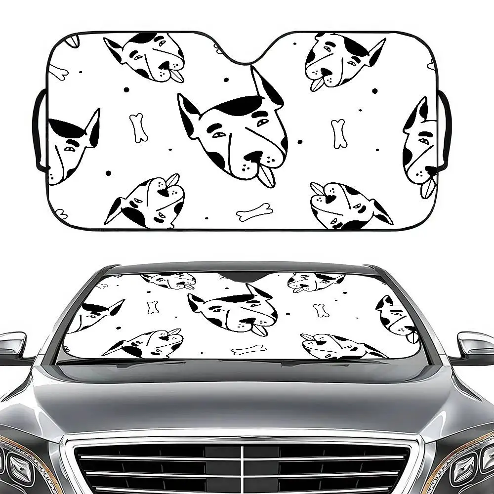 

Cartoon Dog Print Car Windshield Sunshade - Heat/Solar Protection, Universal Sun Visor, Window Cover