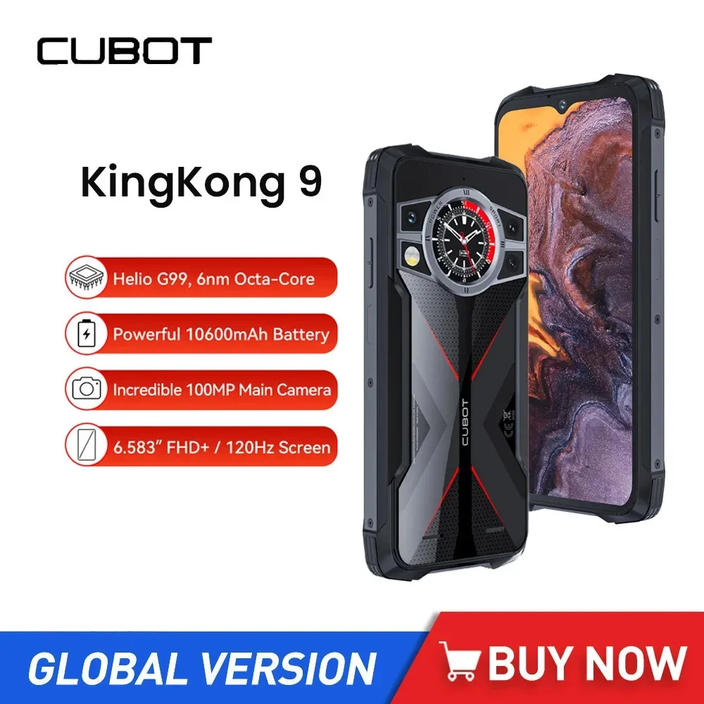 cubot kingkong rugged smartphone 4g celular 6583 hd octa core 12gb mais 256gb android 13 100mp 10600mah grande bateria nfc 01