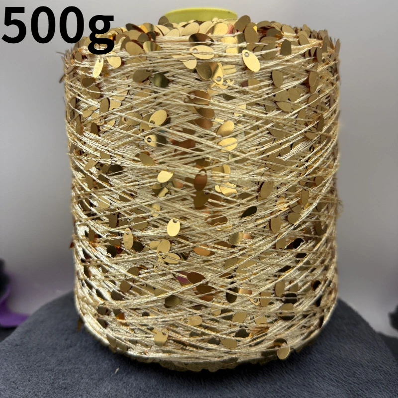 500g Water Droplet Sequin Thread, DIY Woven Yarn Mixed Thread Wiring,Handmade Products Silver Shiny Silk Thread, High-end Wiring