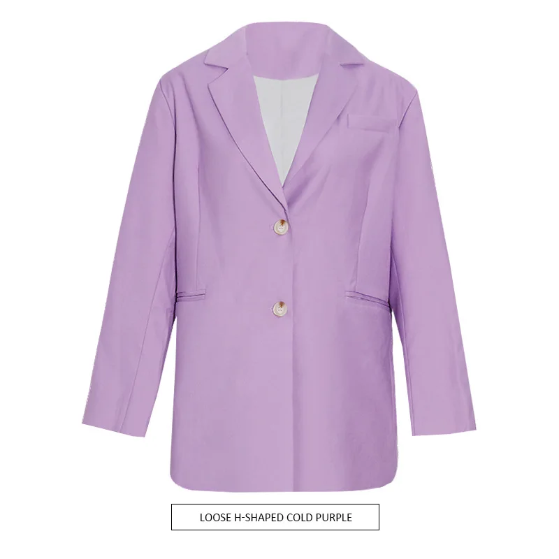 

Новинка 2025, модный костюм Dongdaemun из Южной Кореи, универсальный темпераментный пригородный фиолетовый костюм, женская летняя куртка TRAF