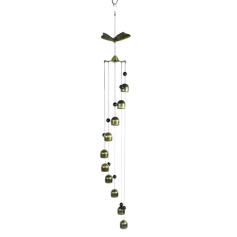 Garden decoration new 3d brass pepper outdoor wind chime crystal ball