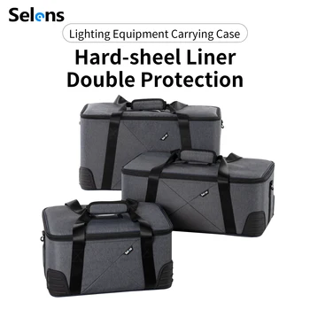 Selens three size waterproof zipper store bag photo studio kits light stand bag hard-shell lining high capacity camera lens bag