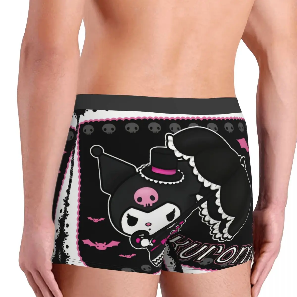 Custom Male Funny Kuromi Sanrio Anime Underwear Boxer Briefs Stretch Shorts Panties Underpants