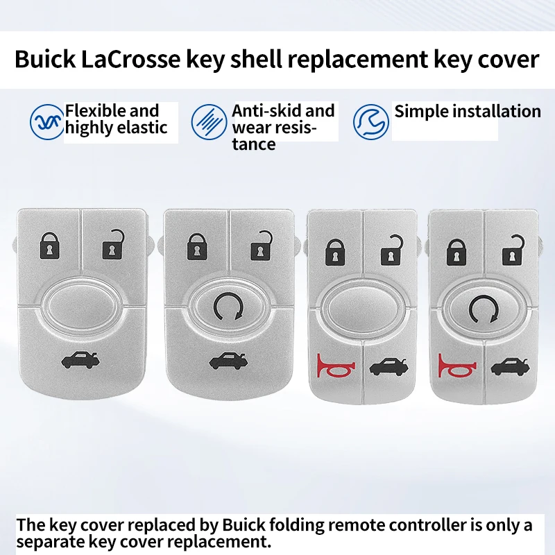 

for Suitable for Buick LaCrosse remote control button rubber Avenue Excelle folding car key button leather