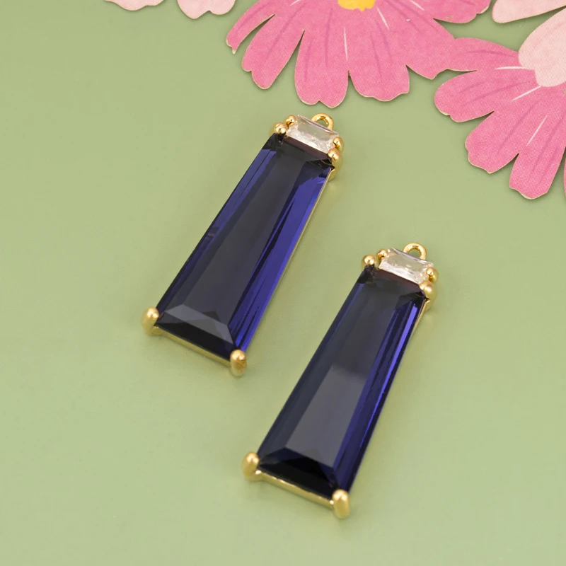 assoonas, 4 Stück/Set, ME94, Schmuckzubehör, 18k Gold rhodiniert, Kupfer, Glas, handgefertigt, Anhänger, Schmuckherstellung, DIY-Anhänger – Detail 13