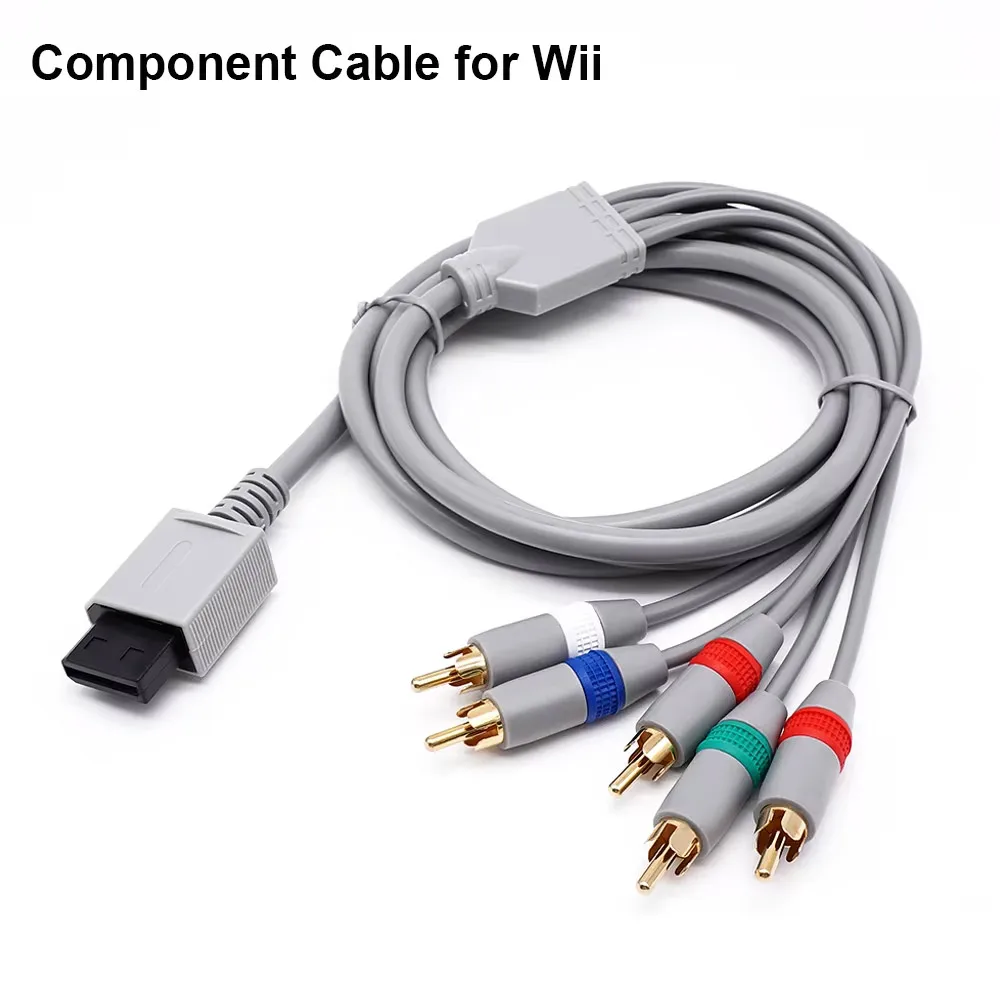BitFunx 1.8M câble composant Wii pour Console Nintendo Wii 5RCA YPbPr Support vidéo et Audio complet jeu vidéo