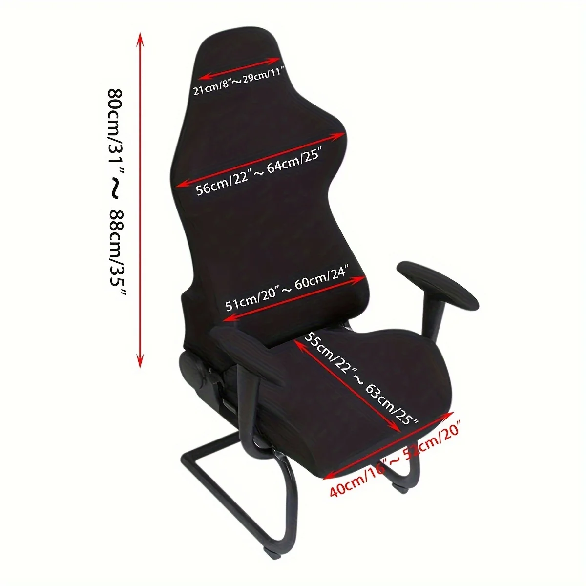 4-Piece/Set Modern Milk Fiber Fabric Gaming & Office Chair Cover, Machine Washable, Sanded Knit Fabric with Drawstring Closure