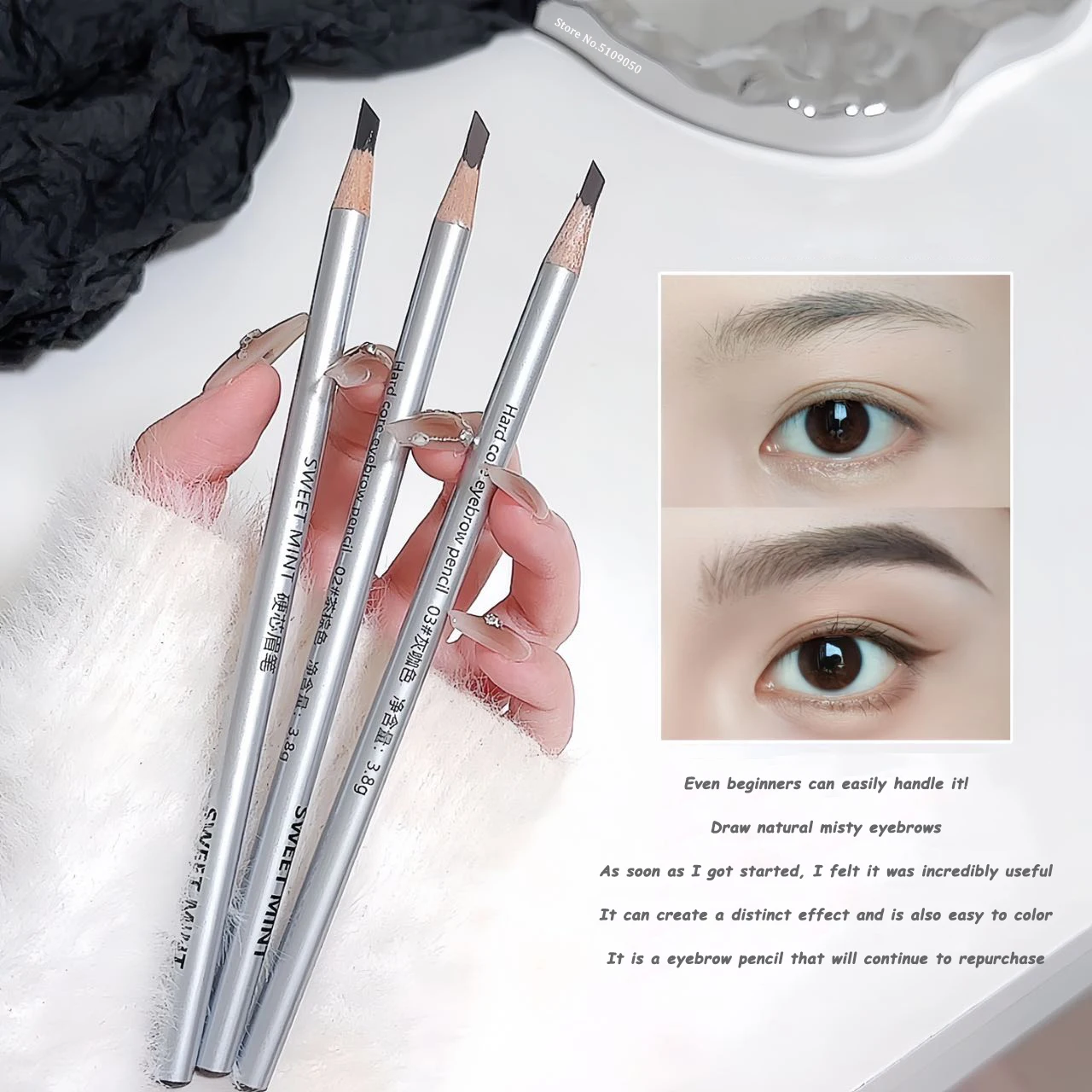 Slanted Blade Eye Brow Pen Against Water Waterproof Color for Eyebrow Line Dance Top Natural Tattoo Pencil Wood Makeup Coffee