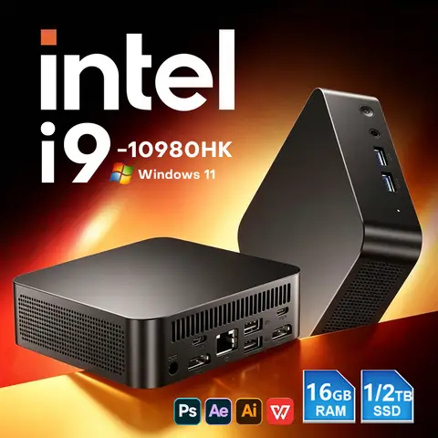 New Mini PC Computer Windows 11 Pro intel Core i9 10980HK PC Gamer 16GB RAM 1TB M.2 SSD 4K HD WiFi 6 BT5.2 Mini Desktop Computer