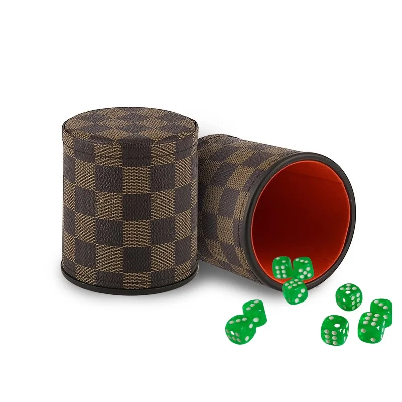 Felt Lining muffles the noise Dice Cup Shake For Cub Bar Table Board Casino Game Feather Hand Feel Dice Cup  With  Cap Cover