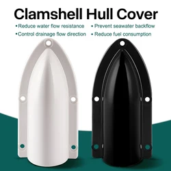 Marine Clamshell Drain Cover – Anti-Backflow Boat Drain Deflector, Waterproof Splash Guard, Reduces Water Resistance, ABS,