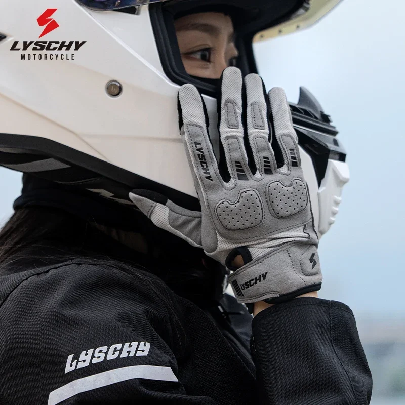 

Retro Summer LYSCHY Motorcycle Riding Gloves Men and Women Couples Thin Breathable Anti-drop Guantes Motos Motorcycle Gloves