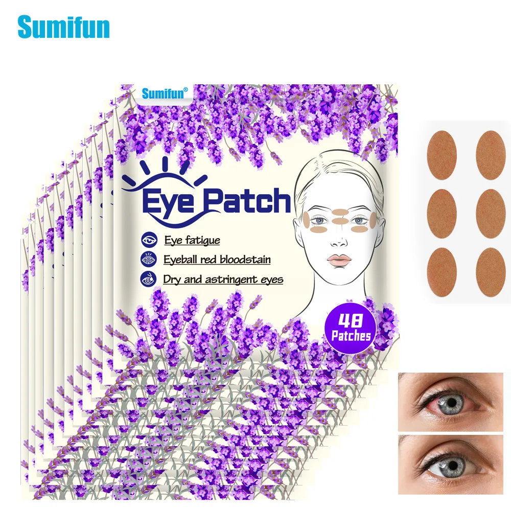 

48-480pcs Lavender Eye Protection Patch Relieve Eyes Dry Fatigue Moisturizing Eyes Sticker Good Vision Myopia Massage Plaster