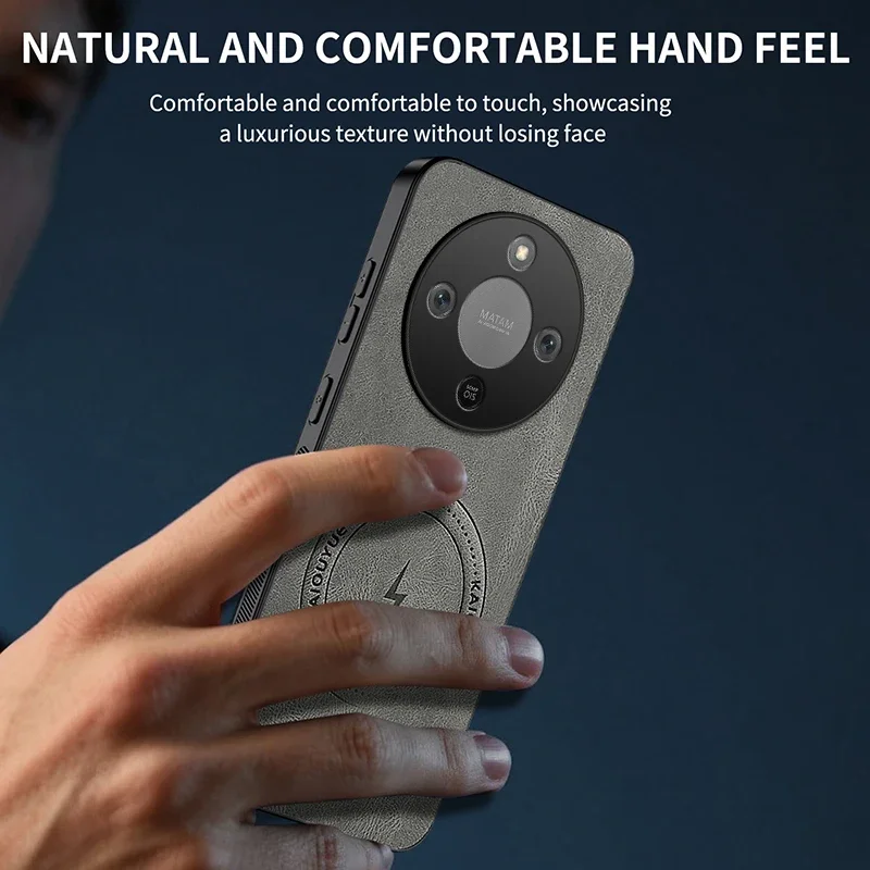 For Honor X9d 5G Back Cover Skin Feel Shockproof Magnetic Phone PU Leather Case Soft Fundas For Honor X9d X70