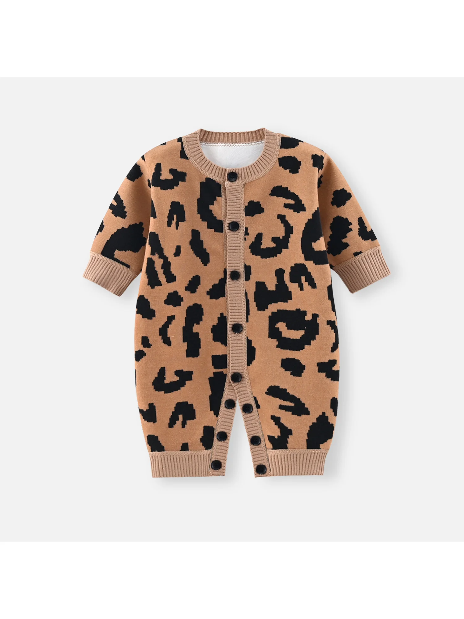 Koreanischer Stil Baby Mädchen Leopardenmuster Strickjacke, Niedliche und Stilvolle Gestrickte Strickjacke für Babymädchen, Frühlings- und Herbststil