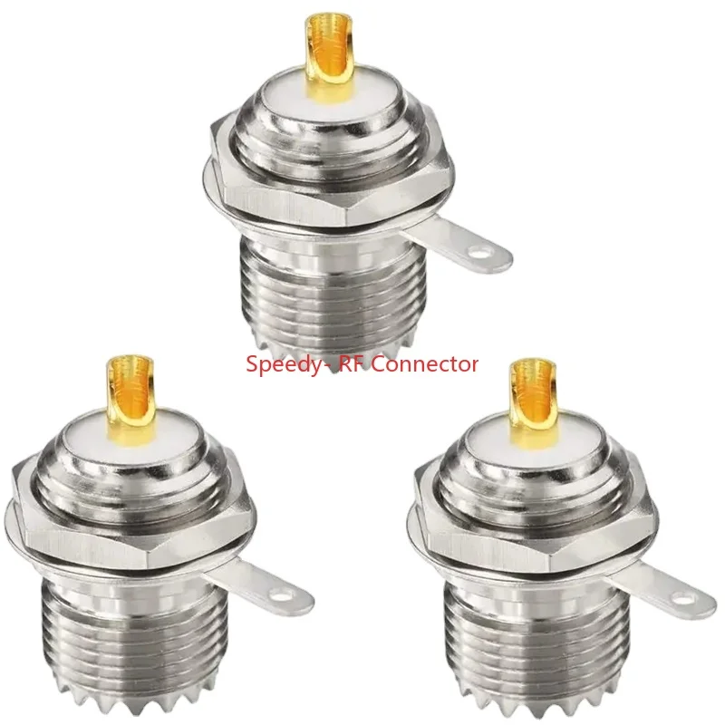 SO239 SL16 UHF Female Nut Bulkhead Socket Connector UHF Female Handle Deck Clip Solder Cup Panel Mount RF Adapter Fast Delivery