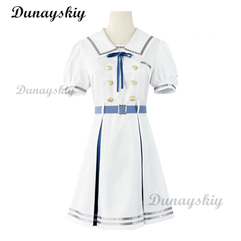 Ave Mujica はかわつむぎ コスプレ アニメ バンドリ！ コスチュームウィッグ夏 Tシャツドレス学校制服女性かわいいキャンパススーツ