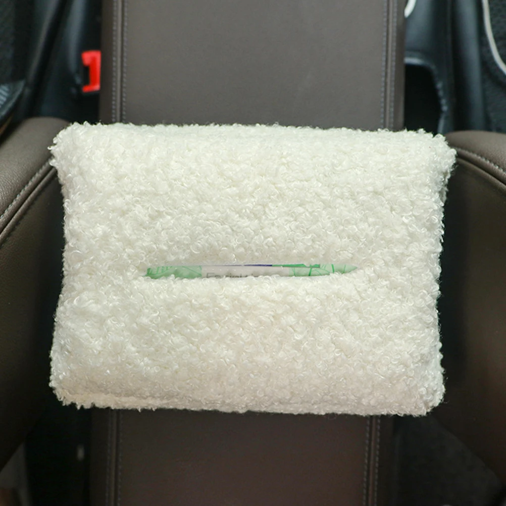 

Car Chair Back Cardboard Box Lamb Wool Tissue Case Napkin Holder Hanging Holders Automatic Mounted Sherpa Seat Automotive
