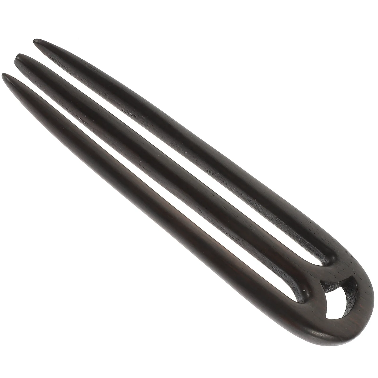 

Premium Black Sandalwood Three-Toothed Hair Chopsticks Vintage Hair Stick for Women Retro Decorative Hairpin Casual Party Daily