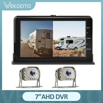 7" 1080P AHD Front and Rear Car DVR Camera 2" Video Recorder Night Vison Loop Recording Truck Monitor