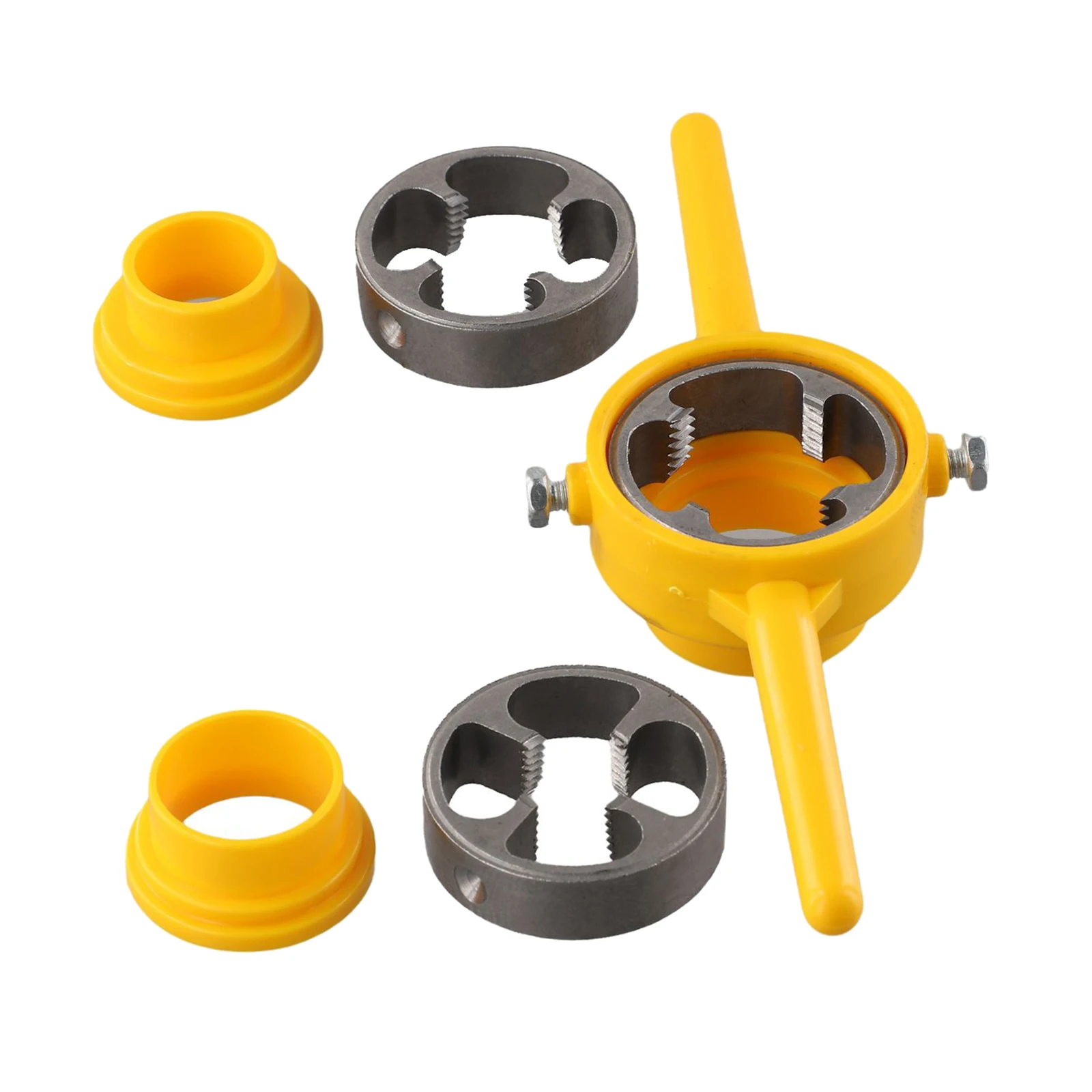 1/2 1inch Thread Tool Maker Pipe Threader Handle Tools 33mm Upper Diameter 50mm Lower Diameter NPT Thread Yellow