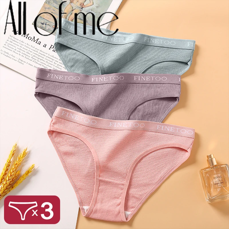 

3Pcs/Set Women Sexy Cotton Briefs Solid Color Low Waist Panties High Elasticity Underwear Female Breathable Intimates Lingerie