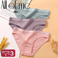 3Pcs/Set Women Sexy Cotton Briefs Solid Color Low Waist Panties High Elasticity Underwear Female Breathable Intimates Lingerie