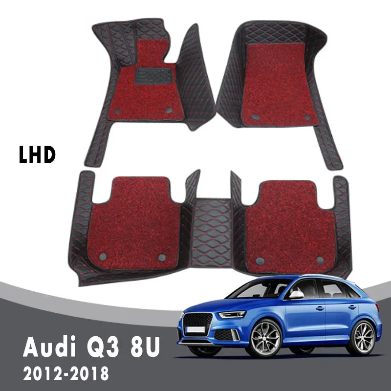 

Автомобильные коврики для Audi Q3 8U 2018 2017 2016 2015 2014 2013, роскошные двухслойные коврики с проволочной петлей, аксессуары для интерьера автомобиля