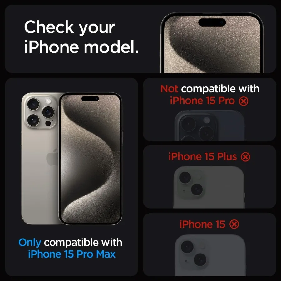 واقي شاشة من الزجاج المقوى [GlasTR EZ FIT Privacy] مصمم لهاتف iPhone 15 Pro Max [Case Friendly] عبوتان
