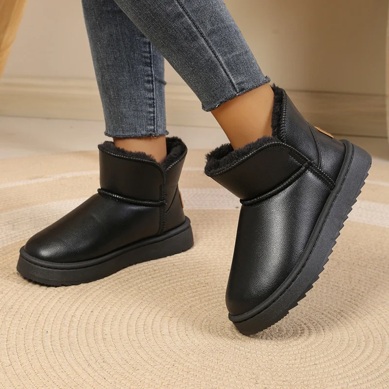*Winter Hot-selling Comfortable Round Toe Plus Velvet Thick-soled Snow Boots Fashion New Elegant Sexy Casual Short Boots Women