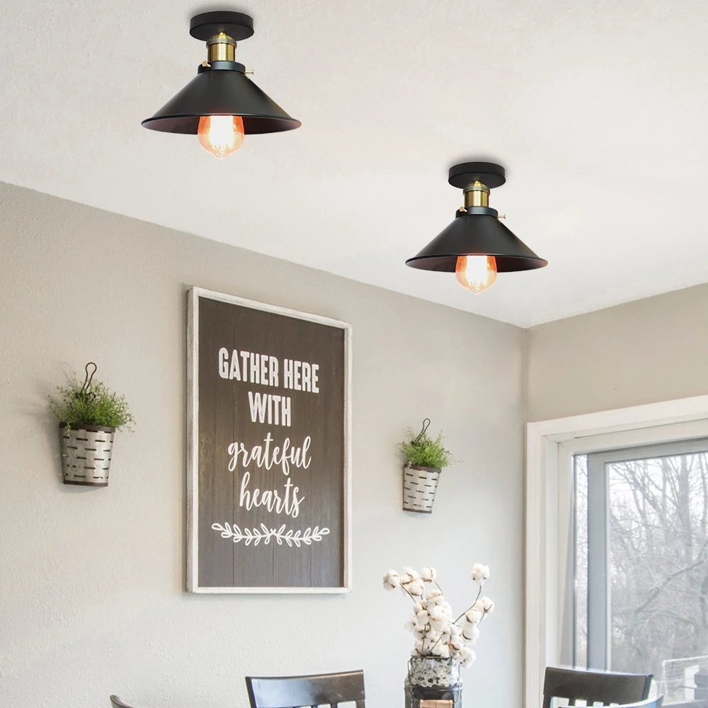 Retro indoor lighting Vintage LED lights iron lampshade ceiling light warehouse style light fixture