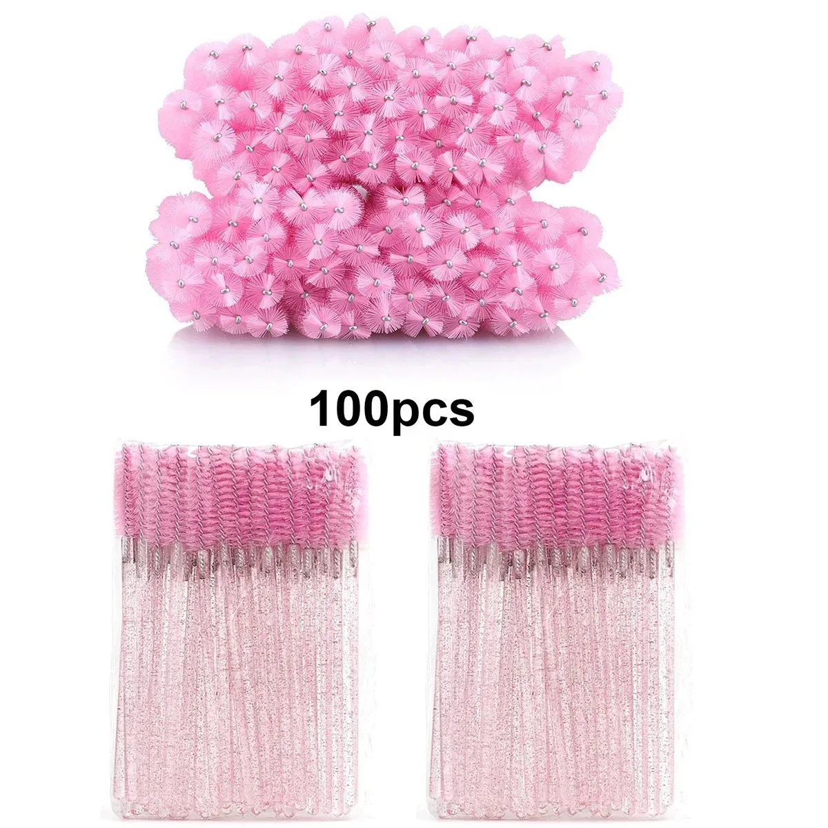 100pcs Disposable Eyelash Brushes  Wholesale for Eyelash Extension Makeup Cosmetic Tools Spoolies Micro Lash Mascara Wands Combs