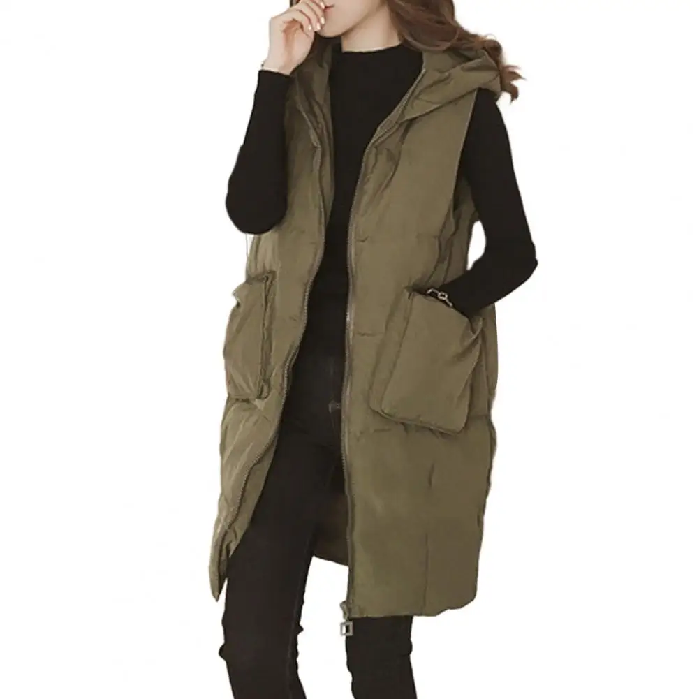 Lightweight Women Vest Stylish Women's Hooded Sleeveless Vest Coat with Pockets Autumn Winter Fashion