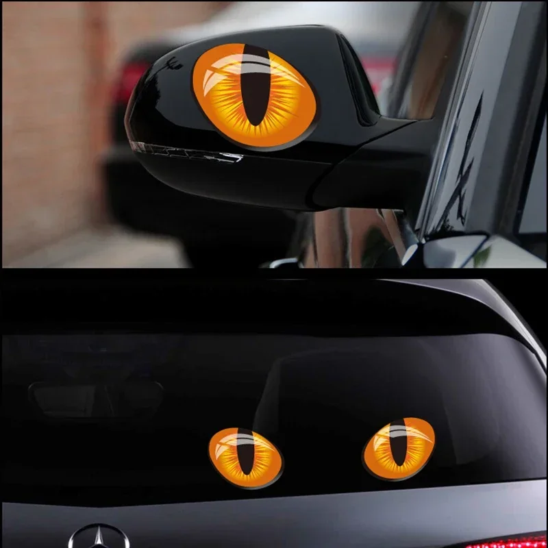 3D Cat Eye Stickers for Car Mirror Tail Window High Simulation Vibrant Cartoon Decal Exterior Accessory Lifelike Effect