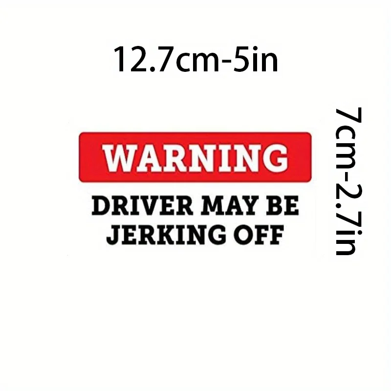 Stickers -Funny Warning Driver May Be Jerking Off Bumper Sticker Vinyl Decal view 3
