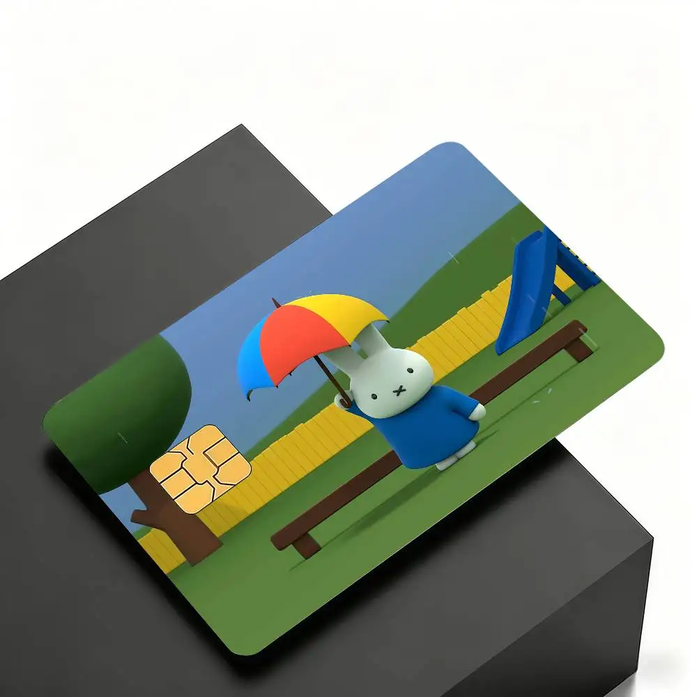 Niedliche M-Miffy Kreditkarten-Skin-Cover-Aufkleber 4 Stück Folien Bus-Pass Vorderseiten-Dekoration Bank-Debit-Karten Wasserdicht – Detail 14