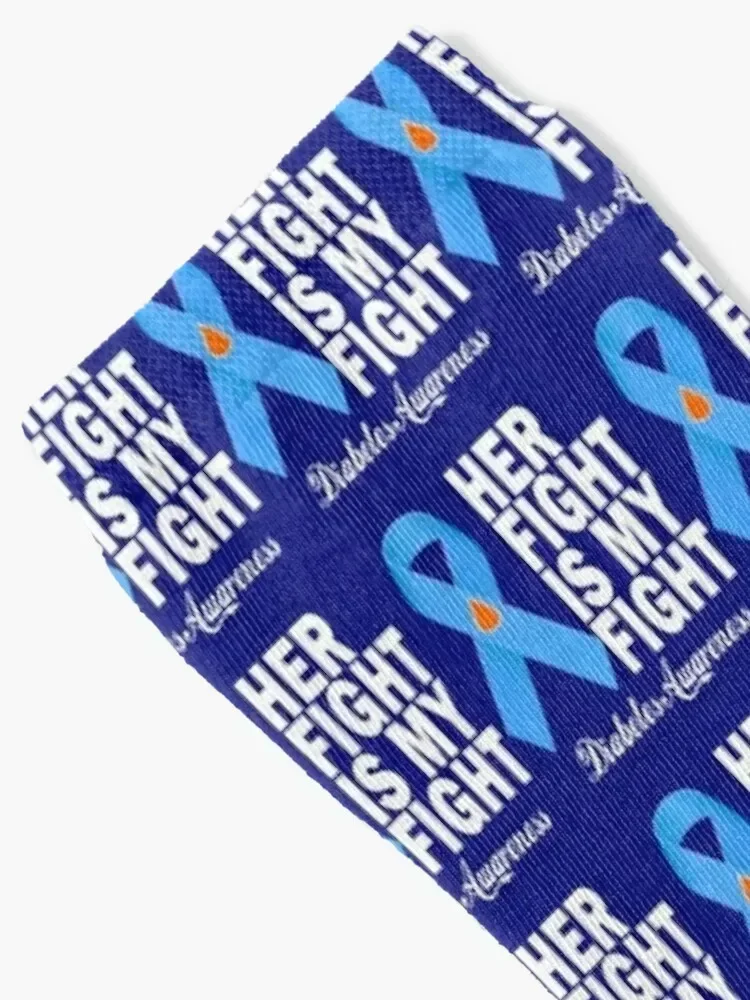 Her Fight Is My Fight Diabetes Awareness Socks funny sock sports and leisure funny gifts heated Boy Child Socks Women's