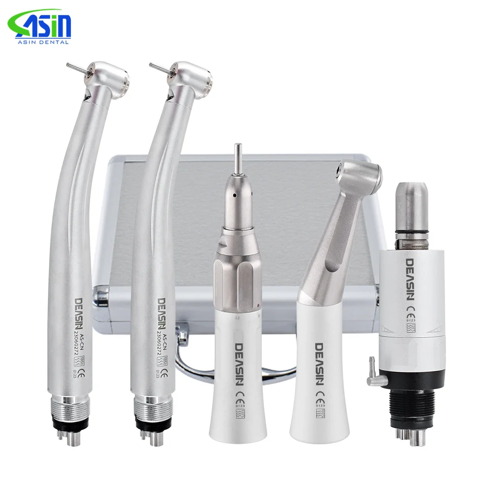 

2/4 Hole Dentist Student Handpiece Kits Dental 2 MAX LED High Speed And FX Push Button Low Speed Handpiece set Dental lab tools