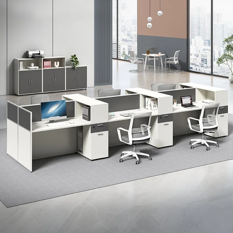Combinaison bureau et chaise, bureau pour le personnel, 6 places, personnel de bureau, bureau, finance, informatique, personnel