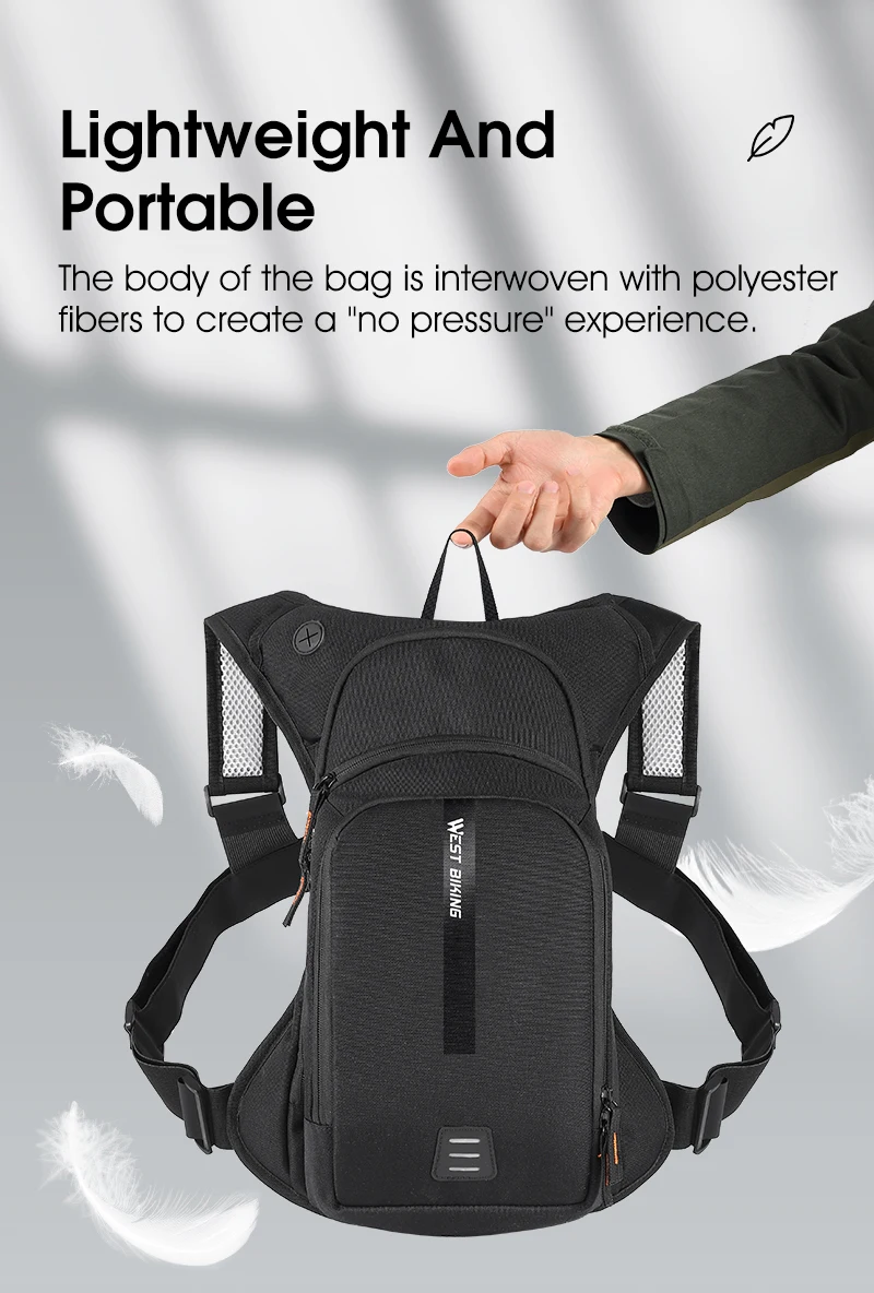 WEST BIKING 20L Fahrrad-Hydrationsrucksack Ergonomischer Kreuzgurt Kletter- und Wanderrucksack für Outdoor-Sport und Reisen mit Reflektoren – Detail 9
