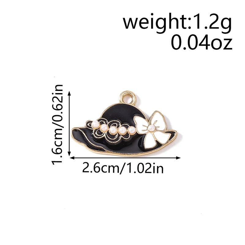 10 قطعة 26x16 مللي متر لطيف المينا السيدات قبعة Charms المعلقات لصنع المجوهرات انخفاض الأقراط القلائد أساور اكسسوارات DIY بها بنفسك الهدايا #6