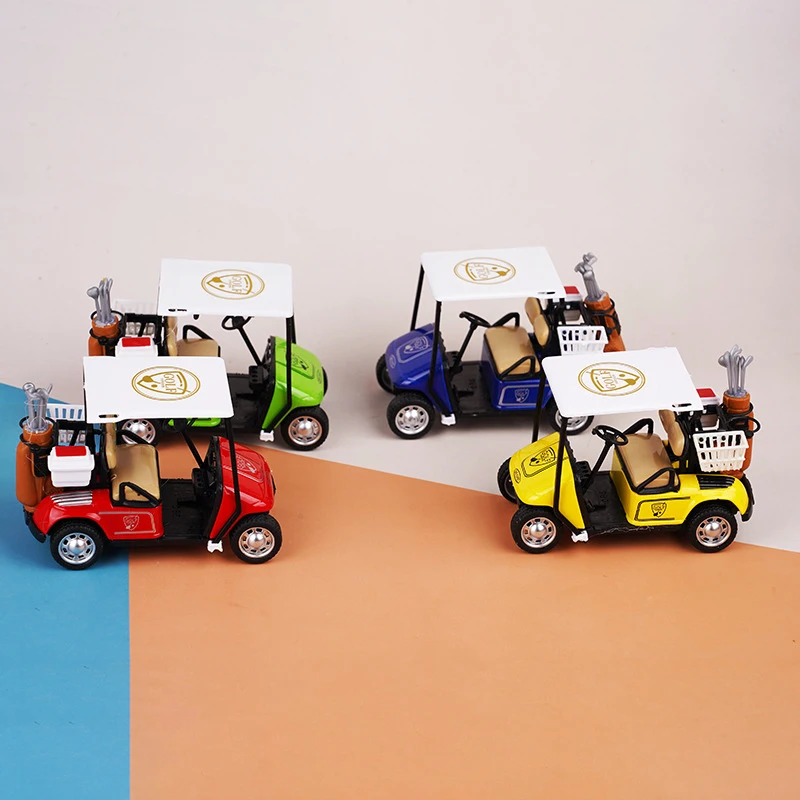 1:12 Poppenhuis Miniatuur Golfkar Model Legering Pull-back Auto Kinderen Fantasiespel Speelgoed Poppenhuis Accessoires