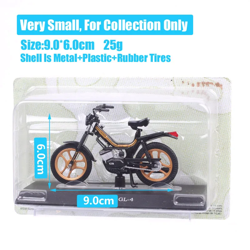 Classic 1/18 Scale Atlas Motron Gl4 50cc Mofa Moped Model Scooter Bike Diecasts & Toy Vehicles Motorcycle Souvenir Black