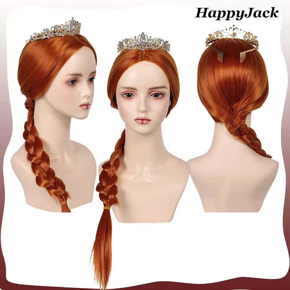 

Princess Fiona Cosplay Wig Headband Crown Heat Resistant Synthetic Hair Headgear Halloween Carnival Party Masquerade Props Gifts
