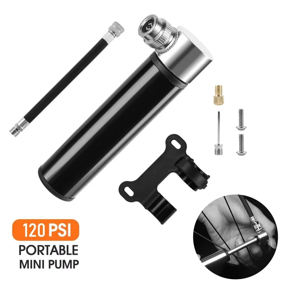 Portable 120 PSI Mini Cycling Tire Air Pump Pocket Hand Inflator For MTB Bike Mountain Road Bicycle Motorcycle Accessories