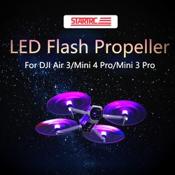 STARTRC For DJI Air 3/Mini 3 Pro/Mini 4 Pro Accessories LED Flash Propeller Night Light Glowing Propellers Low Noise Props 2Pair