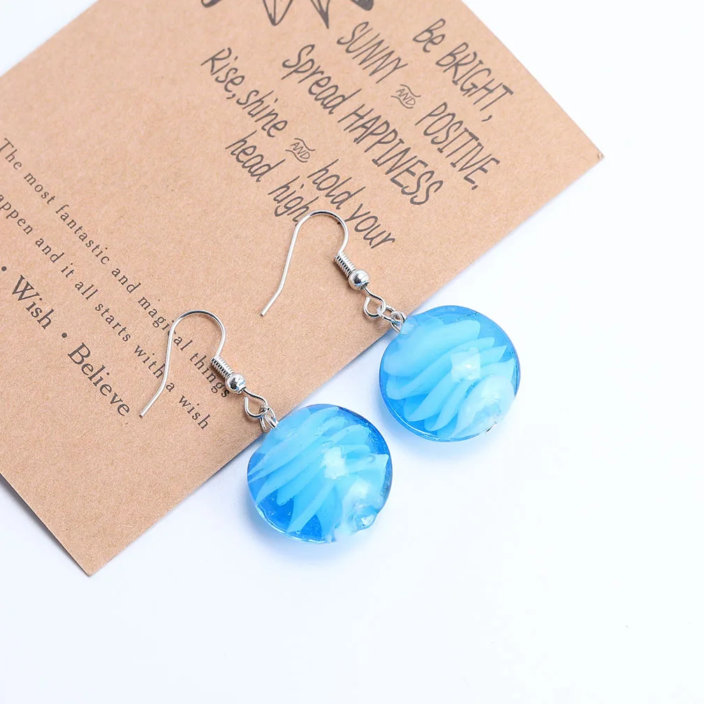 Qianbei promot Handmade Women\'s Romantic Elegant Classic Dangle Shell Murano Glass Earrings HOT