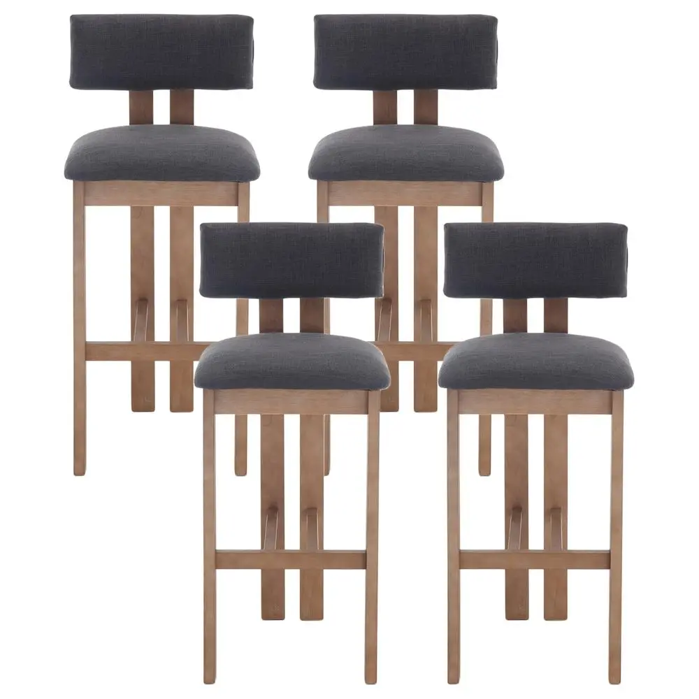 

Bar Stools Set of 4 for Kitchen Island 30 inches Bar Height Stool Chairs for Breakfast Tall Upholstered Barstools with Comfy Ba