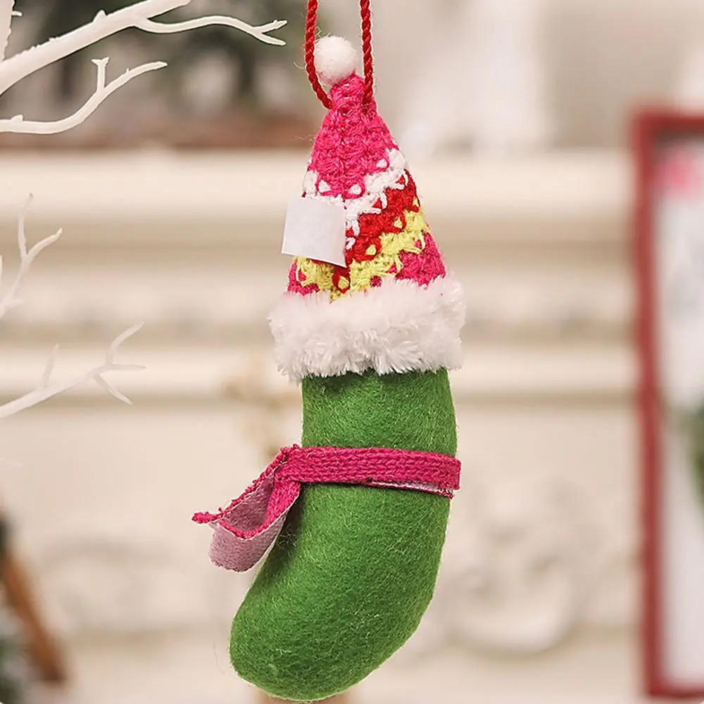 

3pcs With Hat Christmas Green Banana Pendant DIY Reusable Banana Doll Ornaments Exquisite Merry Christmas Decoration