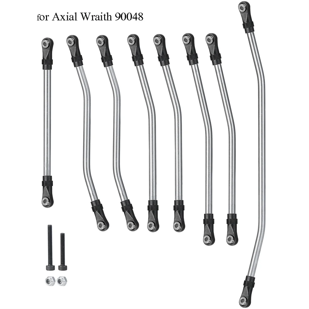 Stainless Steel Linkage Steering Link Rod Set for Axial Wraith 90018 90048 90046 313/324mm 1/10 RC Crawler Car Parts